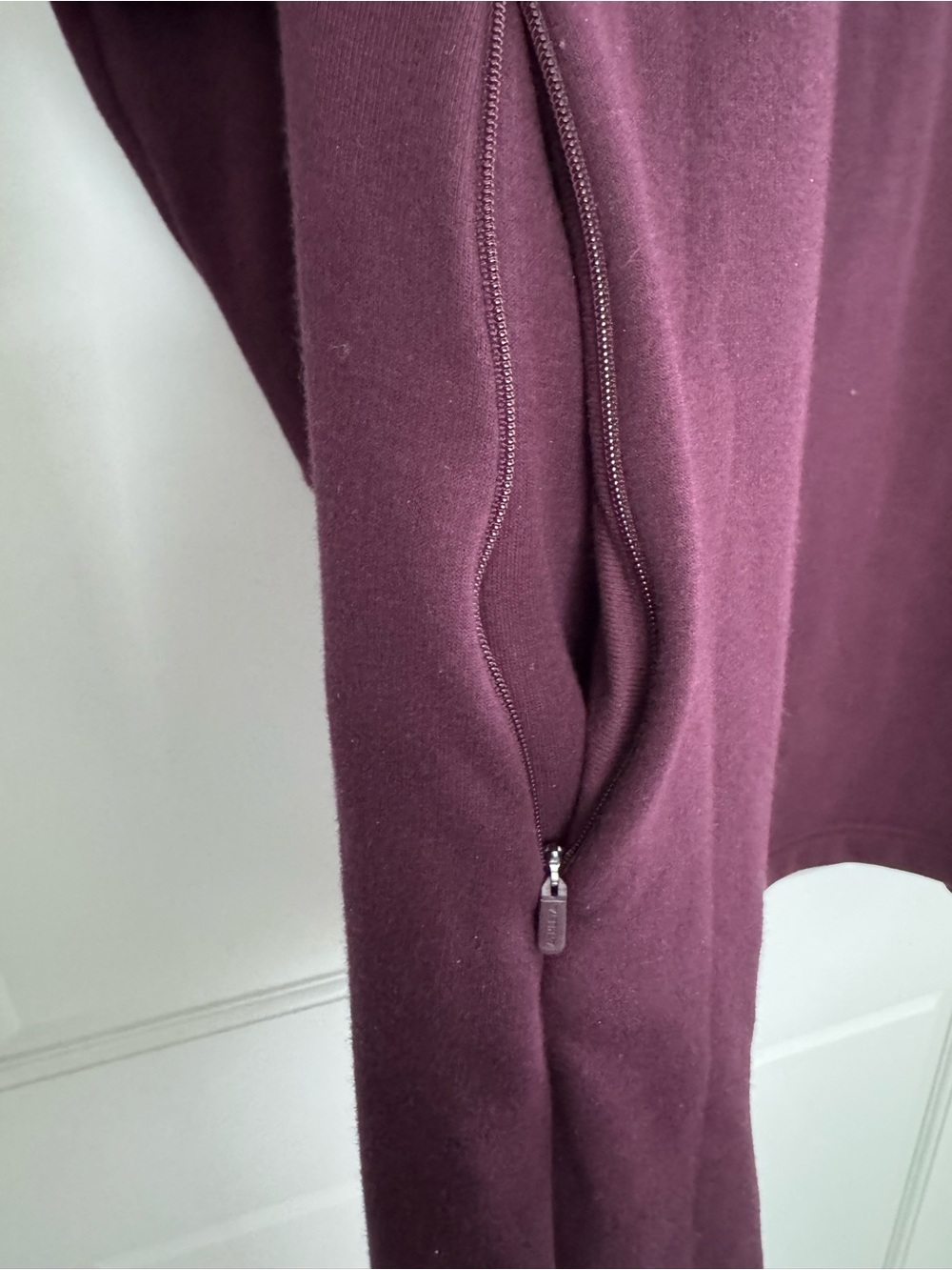Athleta Quarter-Zip Oversized Sweatshirt Dress in Burgundy. Sz 3X - Picture 4 of 4